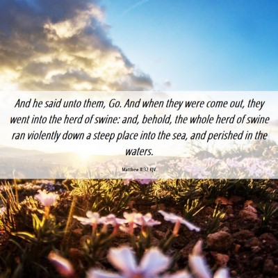 Picture 06 - Matthew 8:32 KJV - And he said unto them, Go. And when they were - Bible Verse Picture
