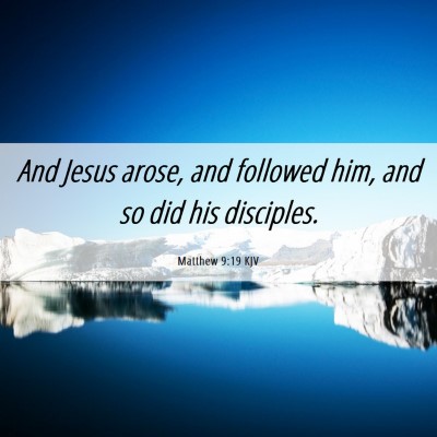 Picture 06 - Matthew 9:19 KJV - And Jesus arose, and followed him, and so did his - Bible Verse Picture
