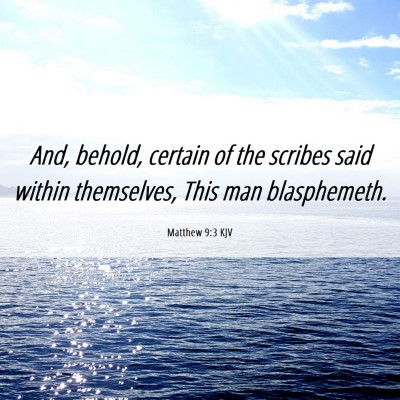 Picture 06 - Matthew 9:3 KJV - And, behold, certain of the scribes said within - Bible Verse Picture