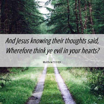 Picture 06 - Matthew 9:4 KJV - And Jesus knowing their thoughts said, Wherefore - Bible Verse Picture