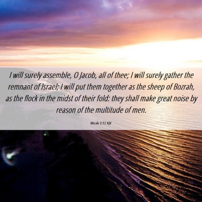 Picture 06 - Micah 2:12 KJV - I will surely assemble, O Jacob, all of thee; I - Bible Verse Picture