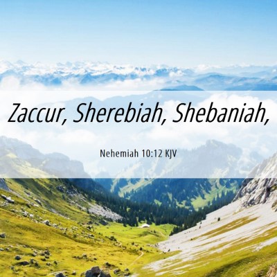 Picture 06 - Nehemiah 10:12 KJV - Zaccur, Sherebiah, - Bible Verse Picture