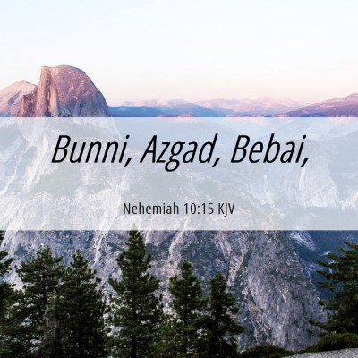 Picture 06 - Nehemiah 10:15 KJV - Bunni, Azgad, - Bible Verse Picture