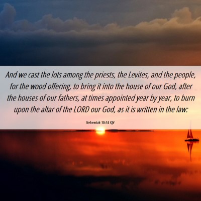 Picture 06 - Nehemiah 10:34 KJV - And we cast the lots among the priests, the - Bible Verse Picture