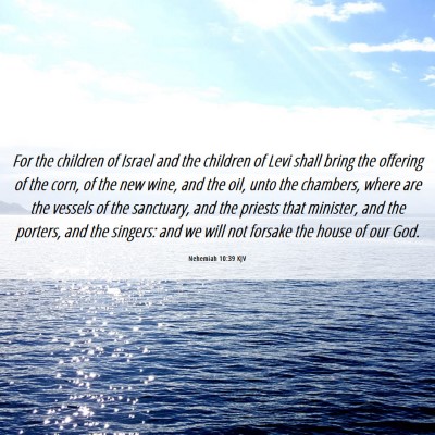 Picture 06 - Nehemiah 10:39 KJV - For the children of Israel and the children of - Bible Verse Picture