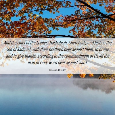 Picture 06 - Nehemiah 12:24 KJV - And the chief of the Levites: Hashabiah, - Bible Verse Picture