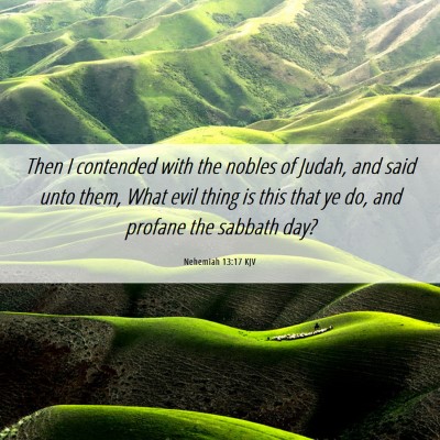 Picture 06 - Nehemiah 13:17 KJV - Then I contended with the nobles of Judah, and - Bible Verse Picture