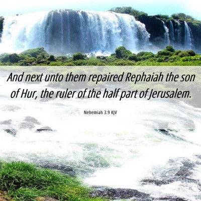 Picture 06 - Nehemiah 3:9 KJV - And next unto them repaired Rephaiah the son of - Bible Verse Picture