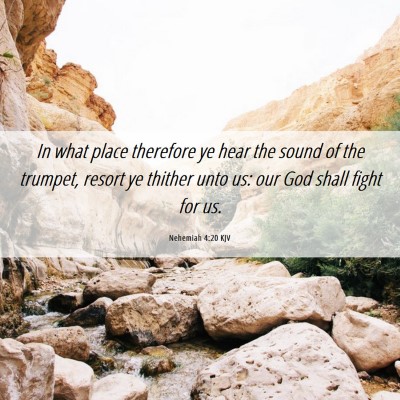 Picture 06 - Nehemiah 4:20 KJV - In what place therefore ye hear the sound of the - Bible Verse Picture