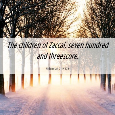 Picture 06 - Nehemiah 7:14 KJV - The children of Zaccai, seven hundred and - Bible Verse Picture