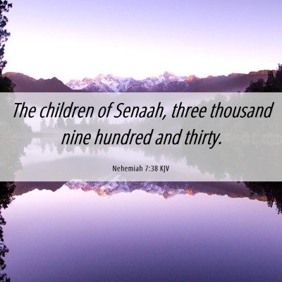Picture 06 - Nehemiah 7:38 KJV - The children of Senaah, three thousand nine - Bible Verse Picture