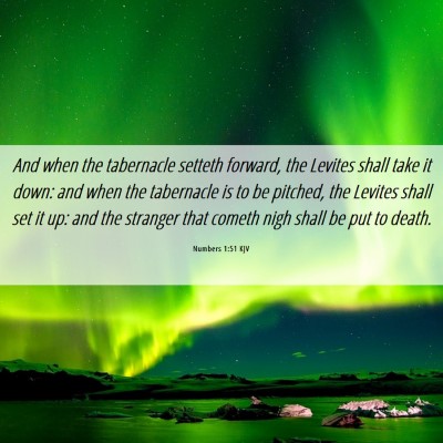 Picture 06 - Numbers 1:51 KJV - And when the tabernacle setteth forward, the - Bible Verse Picture