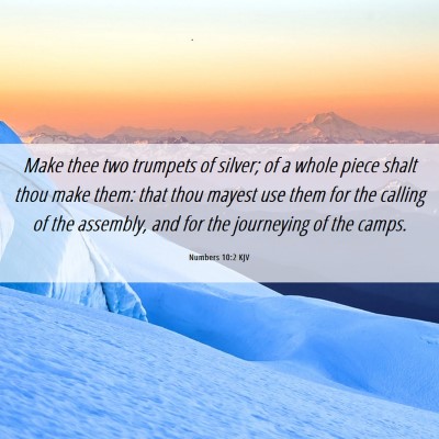 Picture 06 - Numbers 10:2 KJV - Make thee two trumpets of silver; of a whole - Bible Verse Picture