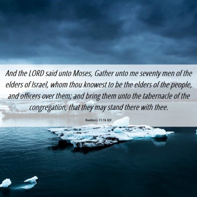 Picture 06 - Numbers 11:16 KJV - And the LORD said unto Moses, Gather unto me - Bible Verse Picture