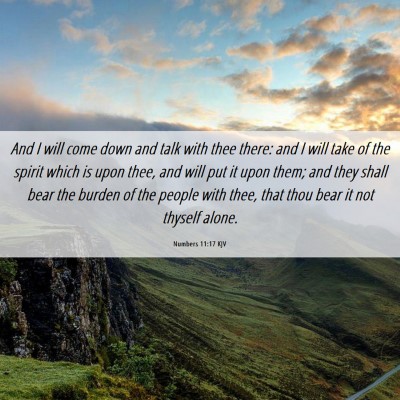 Picture 06 - Numbers 11:17 KJV - And I will come down and talk with thee there: - Bible Verse Picture