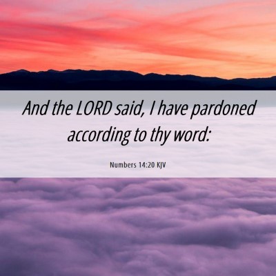 Picture 06 - Numbers 14:20 KJV - And the LORD said, I have pardoned according to - Bible Verse Picture