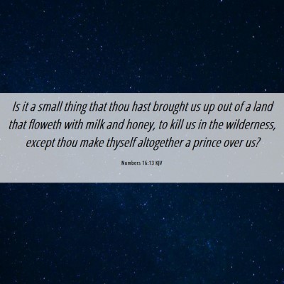 Picture 06 - Numbers 16:13 KJV - Is it a small thing that thou hast brought us up - Bible Verse Picture