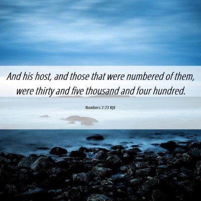 Picture 06 - Numbers 2:23 KJV - And his host, and those that were numbered of - Bible Verse Picture