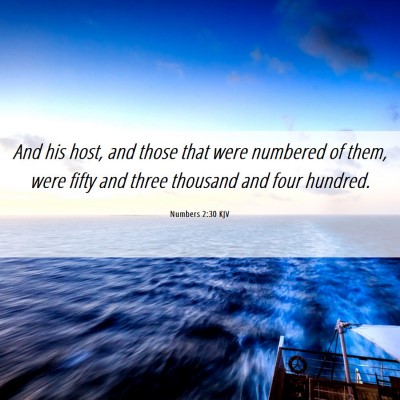 Picture 06 - Numbers 2:30 KJV - And his host, and those that were numbered of - Bible Verse Picture