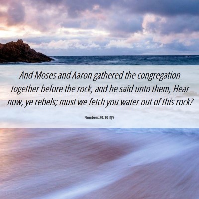 Picture 06 - Numbers 20:10 KJV - And Moses and Aaron gathered the congregation - Bible Verse Picture