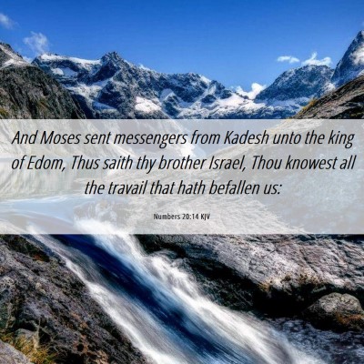 Picture 06 - Numbers 20:14 KJV - And Moses sent messengers from Kadesh unto the - Bible Verse Picture