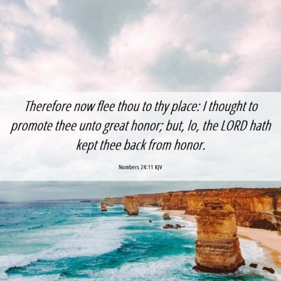 Picture 06 - Numbers 24:11 KJV - Therefore now flee thou to thy place: I thought - Bible Verse Picture