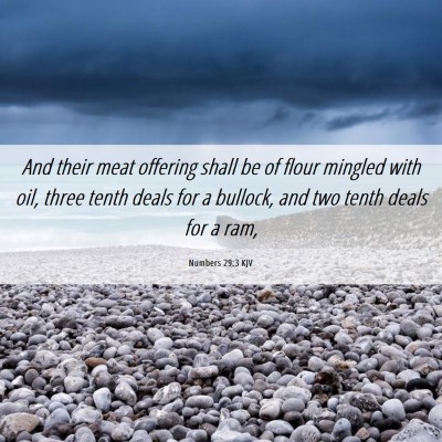 Picture 06 - Numbers 29:3 KJV - And their meat offering shall be of flour mingled - Bible Verse Picture