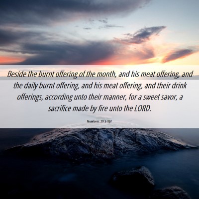 Picture 06 - Numbers 29:6 KJV - Beside the burnt offering of the month, and his - Bible Verse Picture