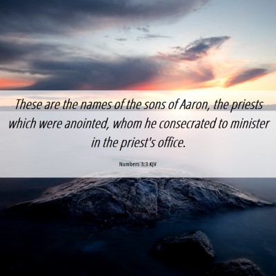 Picture 06 - Numbers 3:3 KJV - These are the names of the sons of Aaron, the - Bible Verse Picture