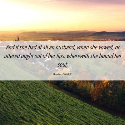 Picture 06 - Numbers 30:6 KJV - And if she had at all an husband, when she vowed, - Bible Verse Picture