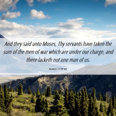 Picture 06 - Numbers 31:49 KJV - And they said unto Moses, Thy servants have taken - Bible Verse Picture