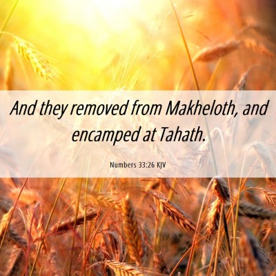 Picture 06 - Numbers 33:26 KJV - And they removed from Makheloth, and encamped at - Bible Verse Picture
