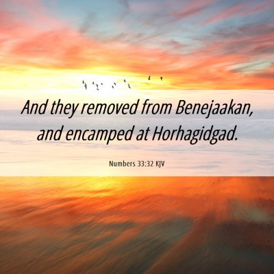 Picture 06 - Numbers 33:32 KJV - And they removed from Benejaakan, and encamped at - Bible Verse Picture