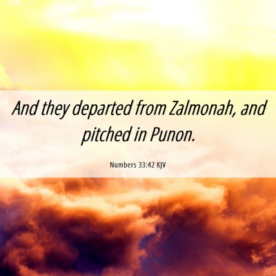 Picture 06 - Numbers 33:42 KJV - And they departed from Zalmonah, and pitched in - Bible Verse Picture