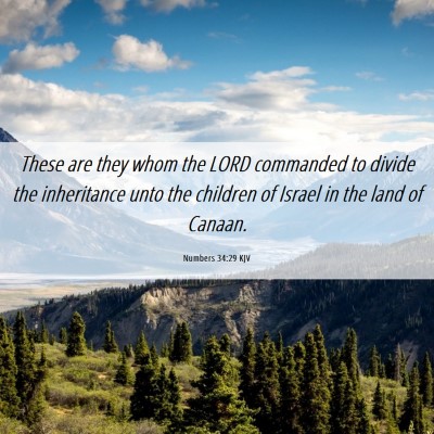 Picture 06 - Numbers 34:29 KJV - These are they whom the LORD commanded to divide - Bible Verse Picture