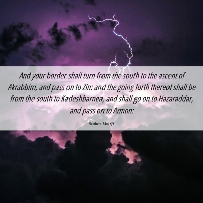 Picture 06 - Numbers 34:4 KJV - And your border shall turn from the south to the - Bible Verse Picture