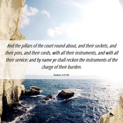 Picture 06 - Numbers 4:32 KJV - And the pillars of the court round about, and - Bible Verse Picture
