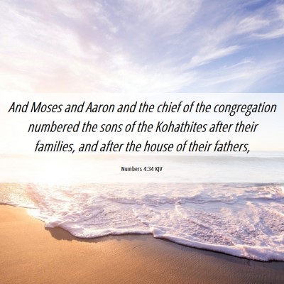 Picture 06 - Numbers 4:34 KJV - And Moses and Aaron and the chief of the - Bible Verse Picture