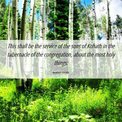 Picture 06 - Numbers 4:4 KJV - This shall be the service of the sons of Kohath - Bible Verse Picture