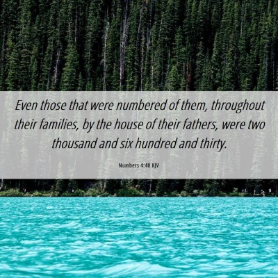Picture 06 - Numbers 4:40 KJV - Even those that were numbered of them, throughout - Bible Verse Picture