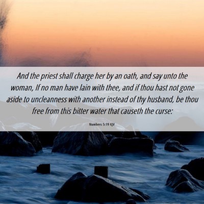 Picture 06 - Numbers 5:19 KJV - And the priest shall charge her by an oath, and - Bible Verse Picture