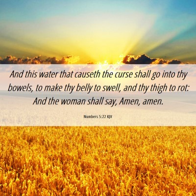 Picture 06 - Numbers 5:22 KJV - And this water that causeth the curse shall go - Bible Verse Picture
