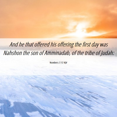 Picture 06 - Numbers 7:12 KJV - And he that offered his offering the first day - Bible Verse Picture