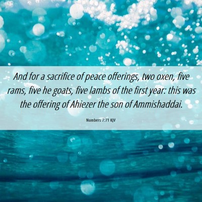 Picture 06 - Numbers 7:71 KJV - And for a sacrifice of peace offerings, two oxen, - Bible Verse Picture
