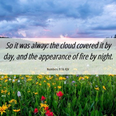 Picture 06 - Numbers 9:16 KJV - So it was alway: the cloud covered it by day, and - Bible Verse Picture