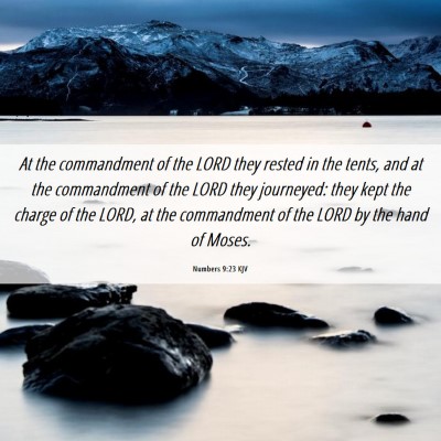 Picture 06 - Numbers 9:23 KJV - At the commandment of the LORD they rested in the - Bible Verse Picture