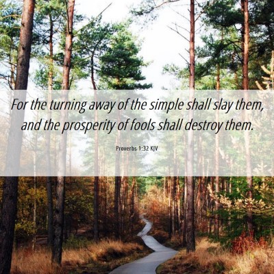 Picture 06 - Proverbs 1:32 KJV - For the turning away of the simple shall slay - Bible Verse Picture