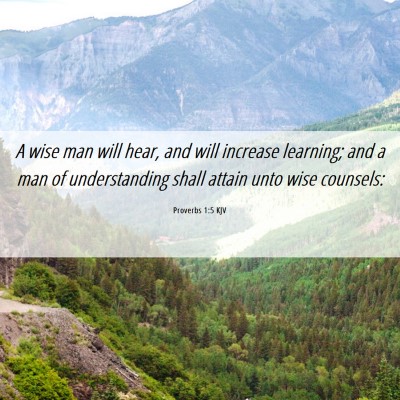 Picture 06 - Proverbs 1:5 KJV - A wise man will hear, and will increase learning; - Bible Verse Picture
