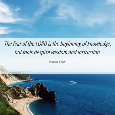 Picture 06 - Proverbs 1:7 KJV - The fear of the LORD is the beginning of - Bible Verse Picture