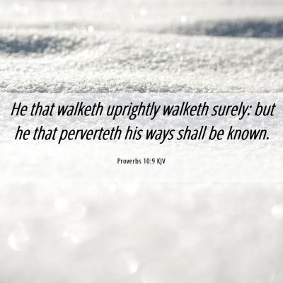 Picture 06 - Proverbs 10:9 KJV - He that walketh uprightly walketh surely: but he - Bible Verse Picture